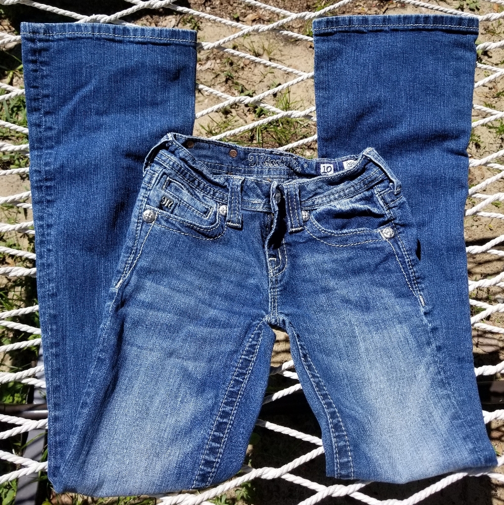 Miss Me Girls' Medium Wash Silver Stitch Boot Cut - Picture 7 of 7